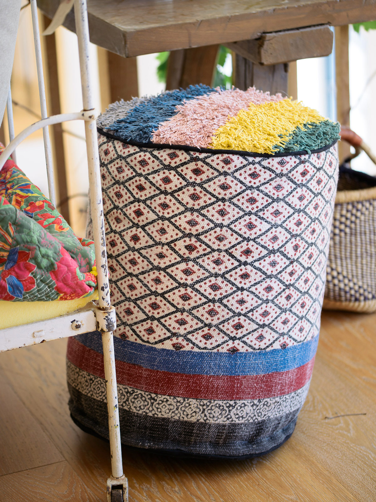 Printed Filled Pouffe