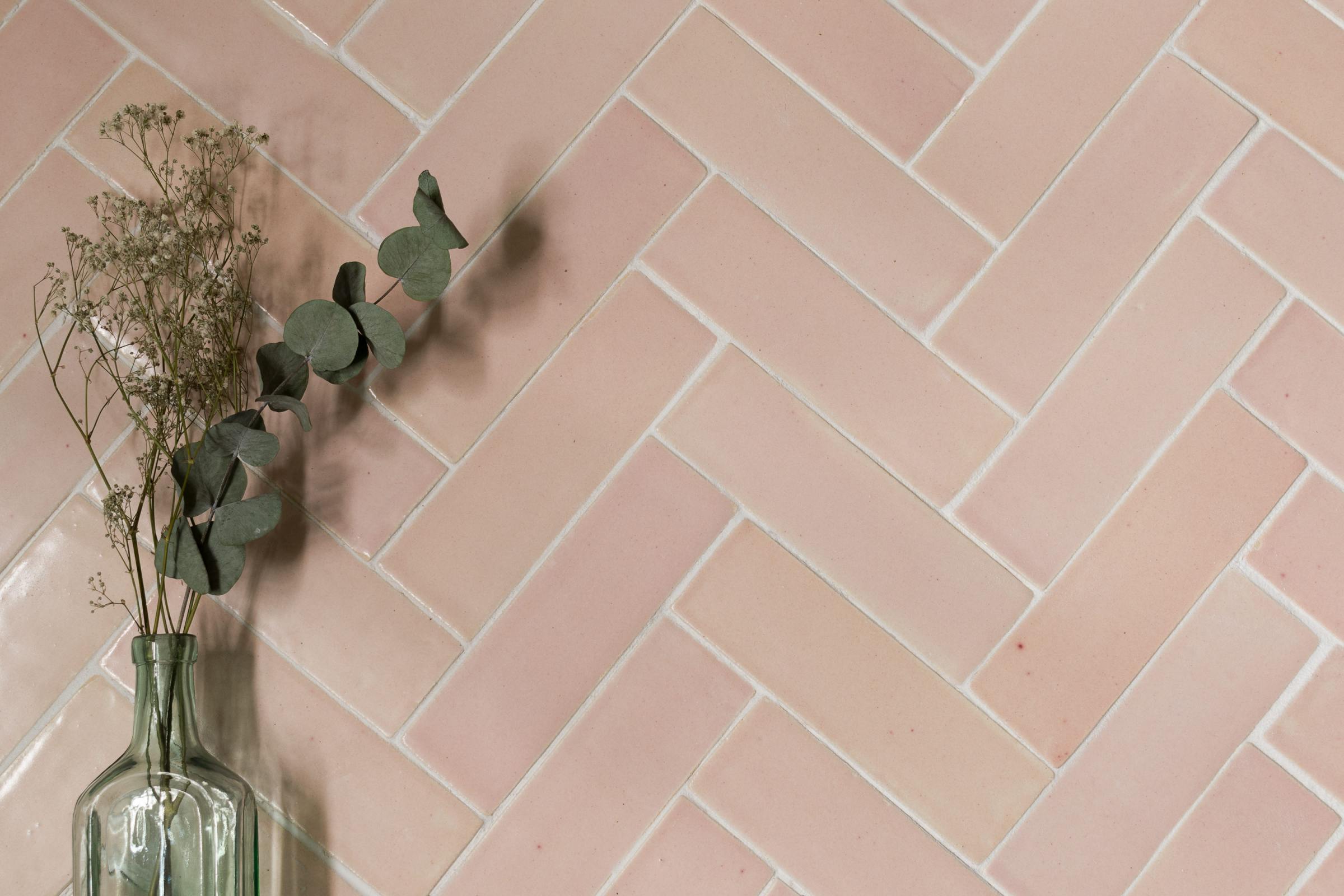 pink handmade metro tiles