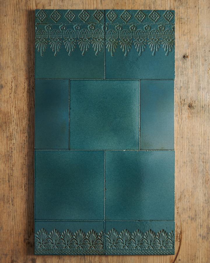 Vintage Teal Lace Market Tiles
