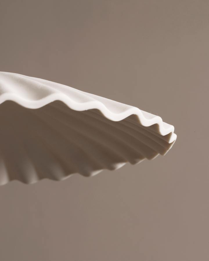 Small Narrow Pleat Porcelain Light