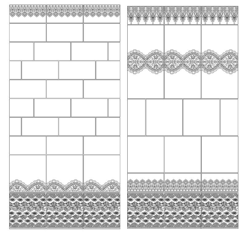 a technical drawing of the lace market tiles, showing various ways to lay your tiles.