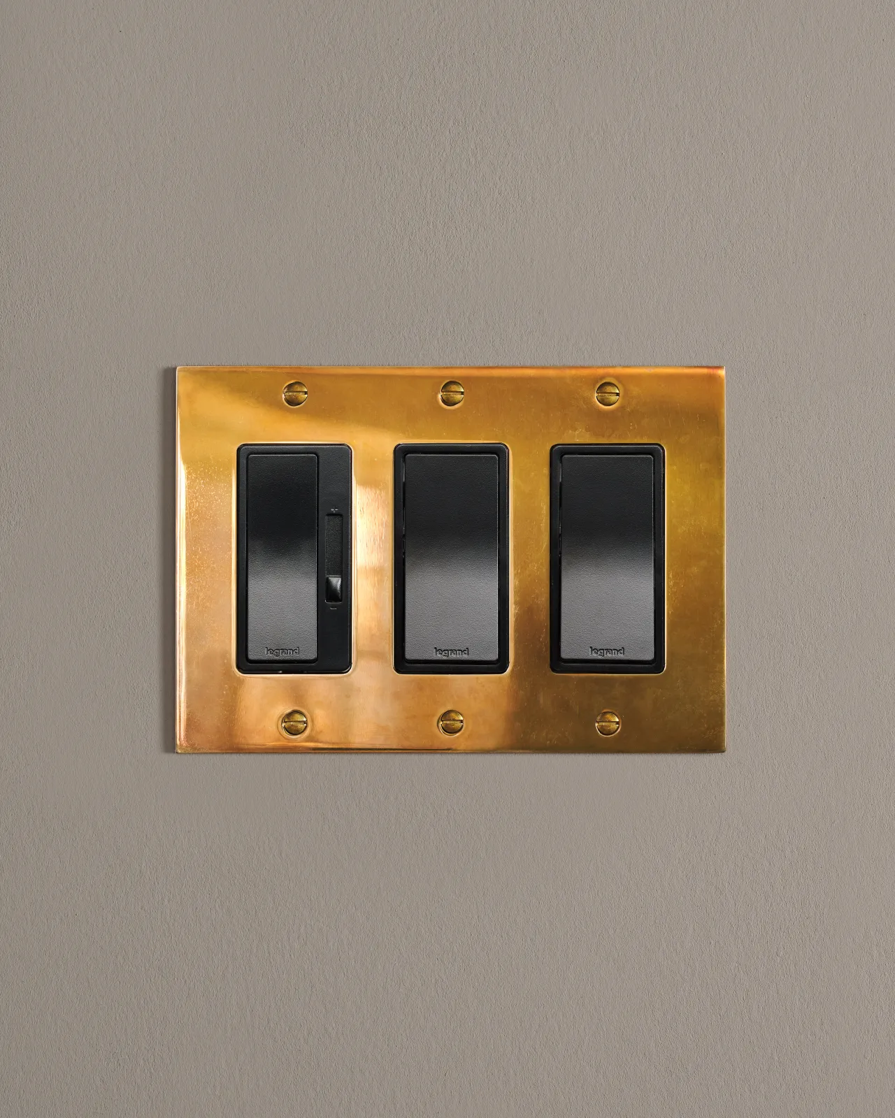 a front on shot of a mixed module on an heirloom brass plate.